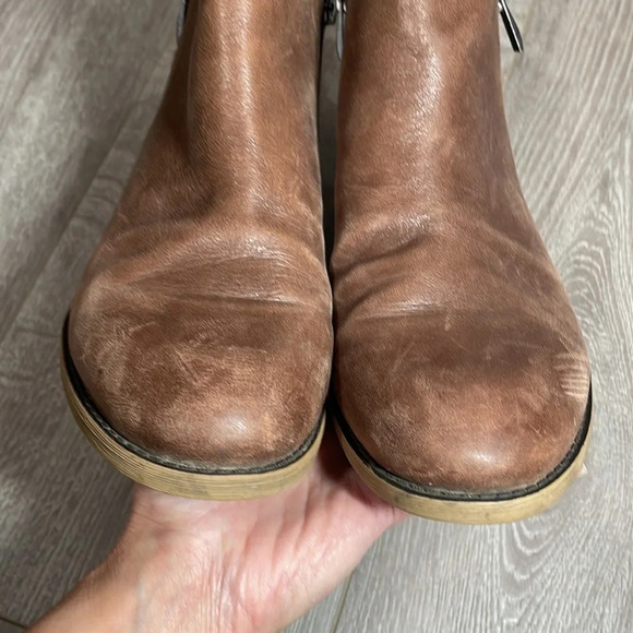 Franco Sarto Leather Keegan Ankle Boots Brown 9M - Picture 11 of 13